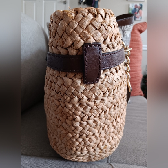 Michael Kors Tan and Brown Woven Tote Bag - Picture 12 of 14